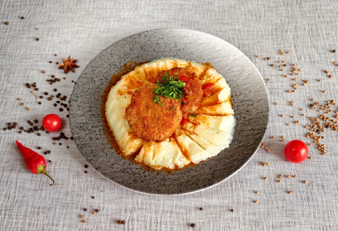 Куриные котлеты с пюре